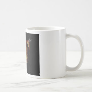 Caneca De Café ilustração 3d do planeta amarelo no universo