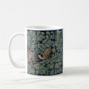 Caneca De Café Ilustração Antiga de Caracol Botânico Art Nouveau