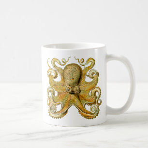 Caneca De Café Ilustração antiga de polvo monstro marinho