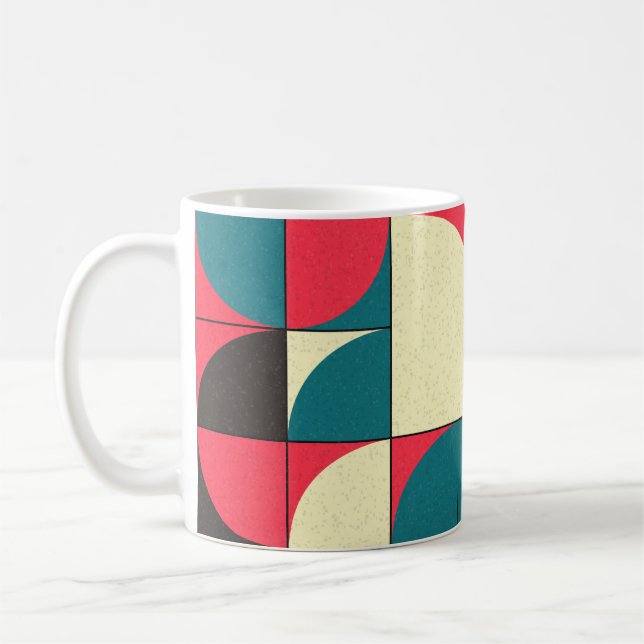 Caneca De Café Ilustração artística computacional geométrica abst (Esquerda)