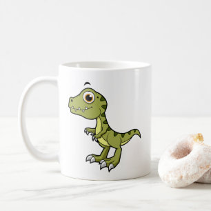 Caneca De Café Ilustração Bela De Um Tiranossauro Rex.