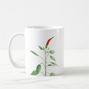 Caneca De Café Ilustração botânica da planta da pimenta da
