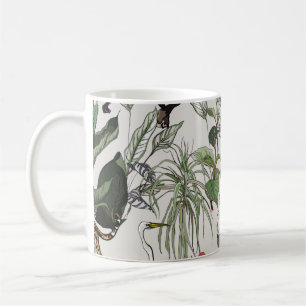 Caneca De Café Ilustração Botânica Desenhada à Mão Ininterrupta