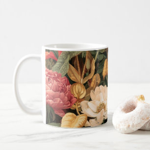 Caneca De Café Ilustração Botânica Vintage
