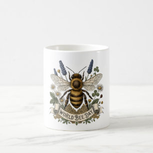Caneca De Café Ilustração Botânica Vintage para o Dia Mundial das