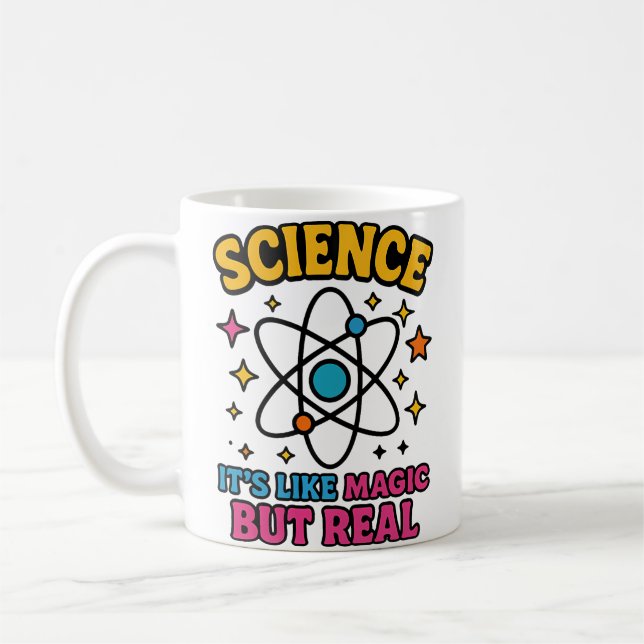 Caneca De Café Ilustração Ciência É Como Magia Mas Real (Esquerda)
