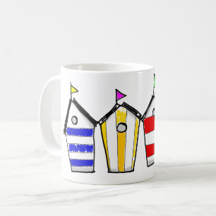 Caneca De Café Ilustração Colorida de Cabana de Praia