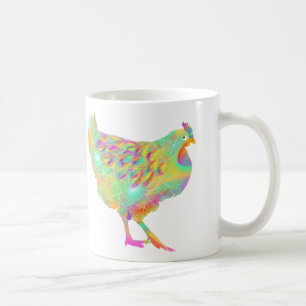 Caneca De Café Ilustração colorida de frango fofo