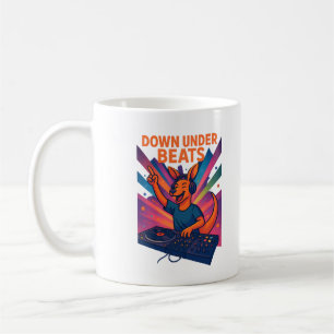 Caneca De Café Ilustração Colorida de Música do DJ Kangaroo