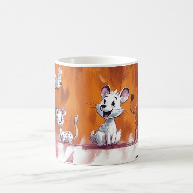 Caneca De Café ilustração com estilo de desenho animado de bebê n (Centro)