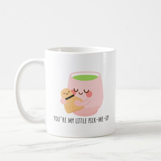 Caneca De Café Ilustração Cute Matcha Tea Hug (Esquerda)