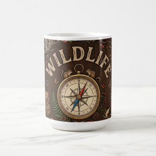 Caneca De Café Ilustração da Aventura na Floresta com "Vida Selva