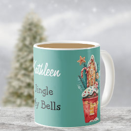 Caneca De Café Ilustração da Casa Mágica Jingle My Bells 11oz