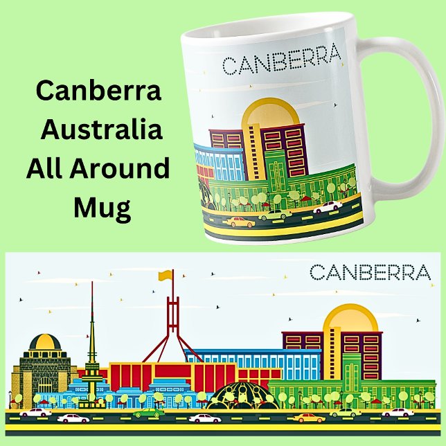 Caneca De Café Ilustração da Cidade de CANBERRA (Criador carregado)