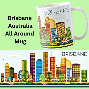 Caneca De Café Ilustração da Cidade do BRISBANE