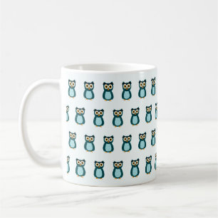 Caneca De Café Ilustração da Coruja Azul