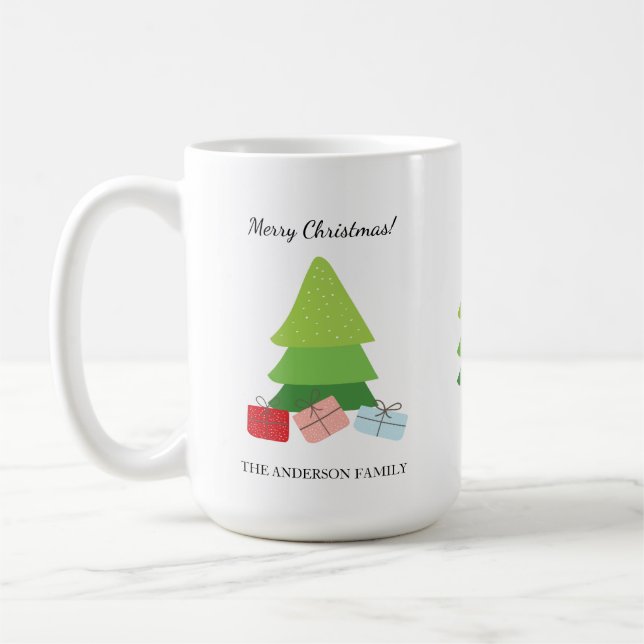 Caneca De Café Ilustração da Família Colorida Bonita (Esquerda)