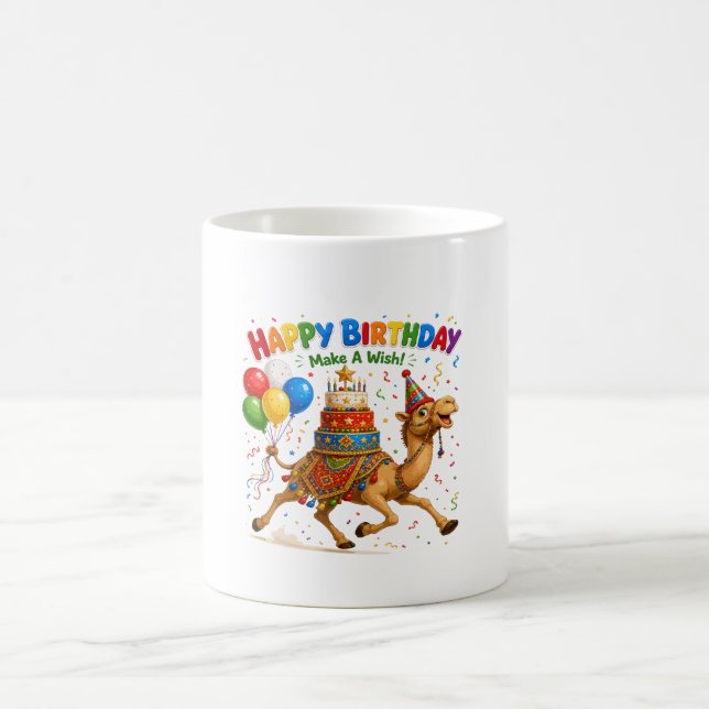 Caneca De Café Ilustração da Festa de Aniversário de Camelo (Centro)
