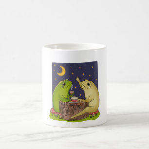 Caneca De Café Ilustração da Festa do Chá de Rãs Caprichosas à No