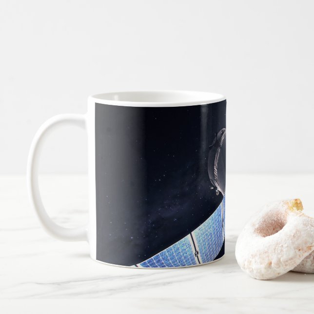 Caneca De Café Ilustração Da Nave Espacial Xl Do Dragão. (Com Donut)