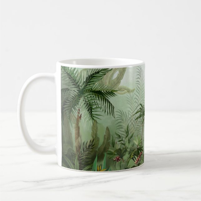 Caneca De Café Ilustração da paisagem botânica da colheita tropic (Esquerda)