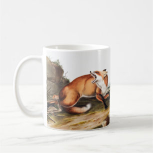 Caneca De Café Ilustração da Raposa Vermelha Americana (Vulpes Fu
