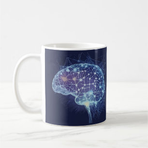 Caneca De Café Ilustração da rede do cérebro - Rede neural