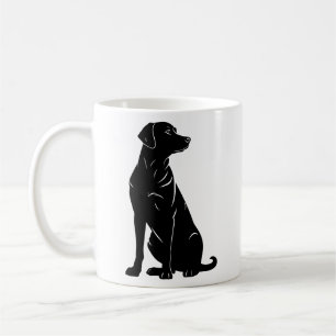 Caneca De Café Ilustração da silhueta do labrador preto
