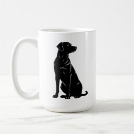 Caneca De Café Ilustração da silhueta labradora preta