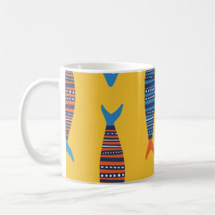 Caneca De Café Ilustração da vida submarina de peixes brilhantes