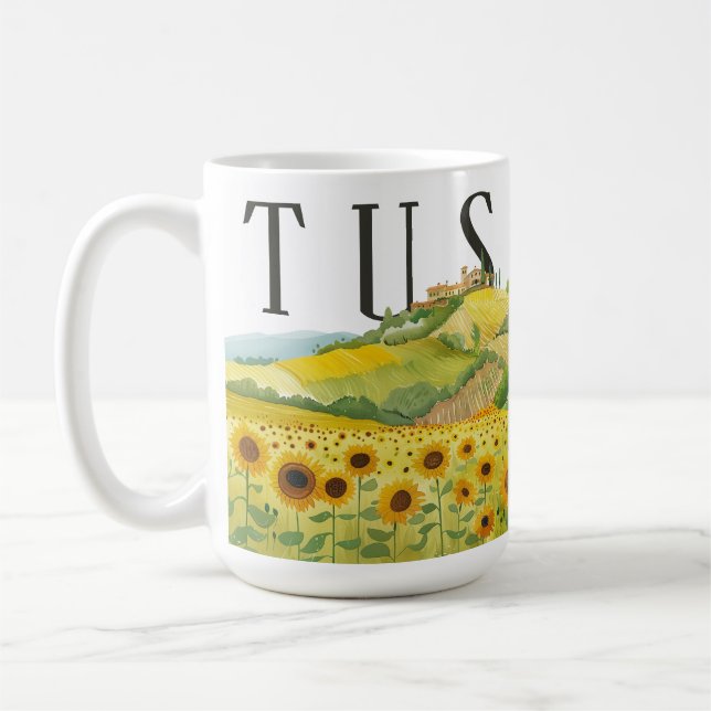 Caneca De Café Ilustração das Cadeias Aquáticas da Toscana Itália (Esquerda)