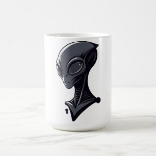 Caneca De Café Ilustração de Alien Verde Legal - Personagem de Fi