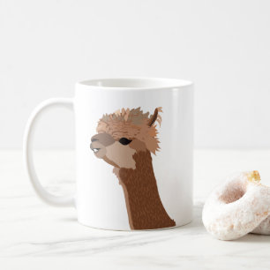 Caneca De Café Ilustração de Alpaca Fofa