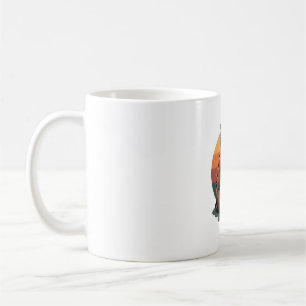 Caneca De Café Ilustração de Animal Fofo e Retrô com Coração de P