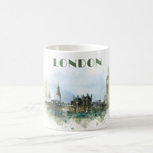 Caneca De Café Ilustração de aquarela de Londres (Centro)