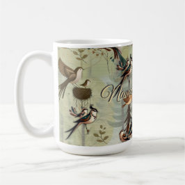 Caneca De Café Ilustração de arte de aves simplistas do estilo mo