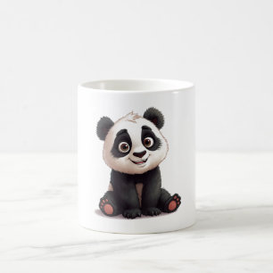 Caneca De Café Ilustração de Arte de Panda Sentado em Cartoon