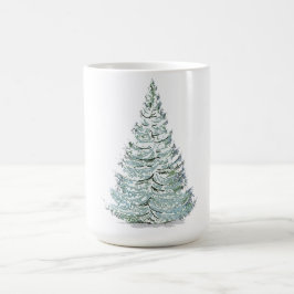 Caneca De Café Ilustração de Árvore de Spruce coberta por neve