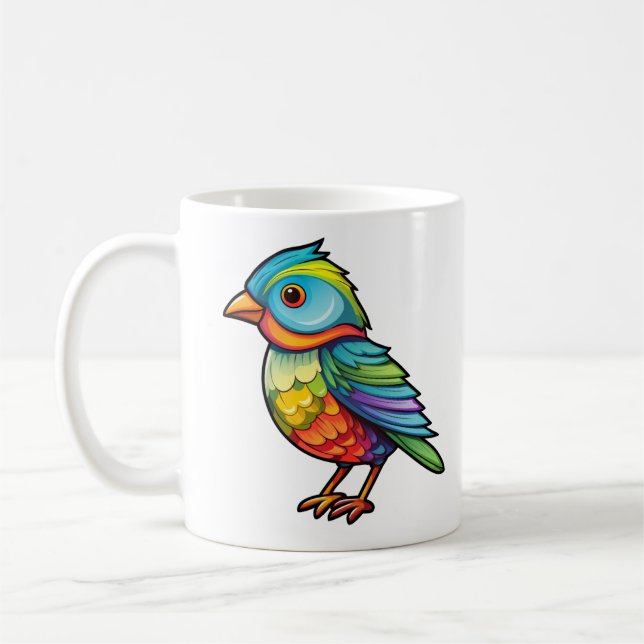 Caneca De Café Ilustração de ave de desenho animado (Esquerda)