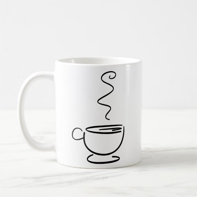 Caneca De Café Ilustração de Bebida Abstrata de Café (Esquerda)