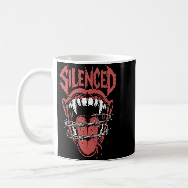 Caneca De Café Ilustração de Boca de Grito Silencioso (Esquerda)
