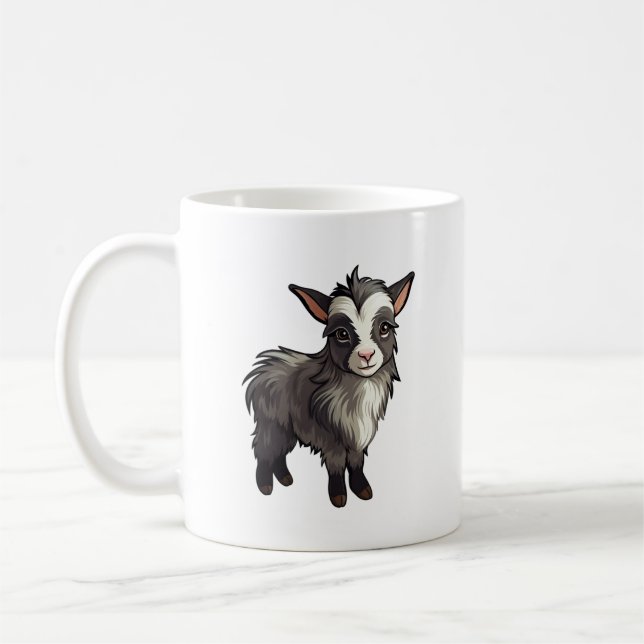 Caneca De Café Ilustração de cabra de desenho animado (Esquerda)
