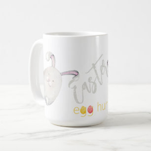 Caneca De Café Ilustração de Caça de Ovos de Páscoa Personalizada