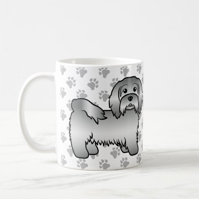 Caneca De Café Ilustração de cachorro de desenho animado Havanese (Esquerda)