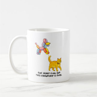 Caneca De Café Ilustração de Cachorro e Gato Balão