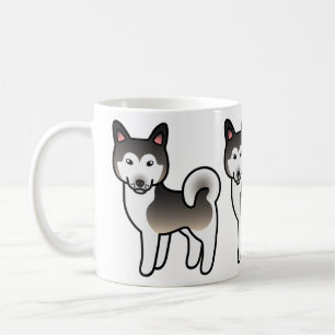 Caneca De Café Ilustração de Cachorro Malamute da Cinza Wolf Alas