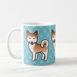 Caneca De Café Ilustração De Cachorro Malamuto Do Alasca Vermelho