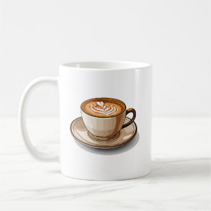 Caneca De Café Ilustração de Café com Leite Design Aconchegante
