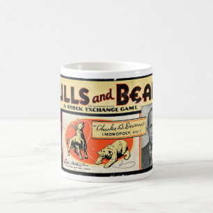 CANECA DE CAFÉ ILUSTRAÇÃO DE CAIXA DE BRINQUEDOS DE 1930