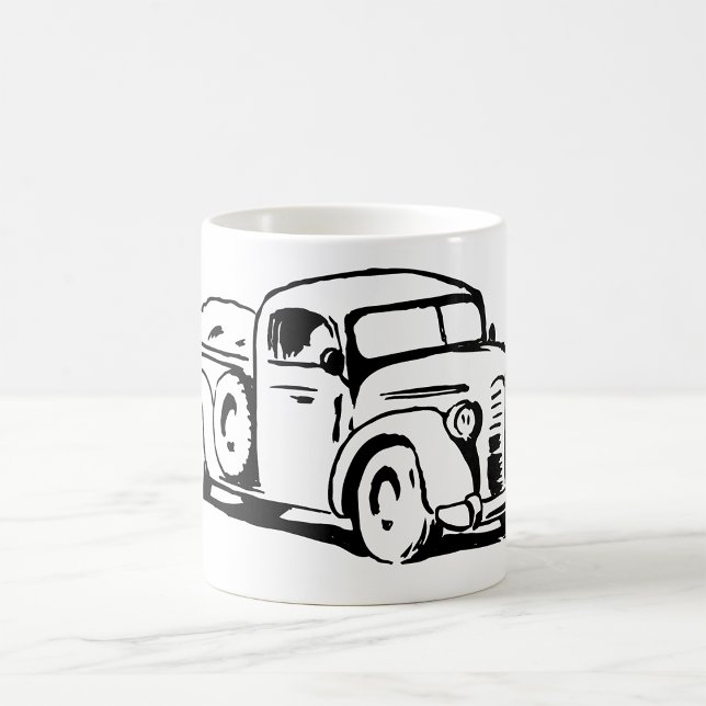 Caneca De Café Ilustração de Caminhonete de Fazenda Vintage (Criador carregado)